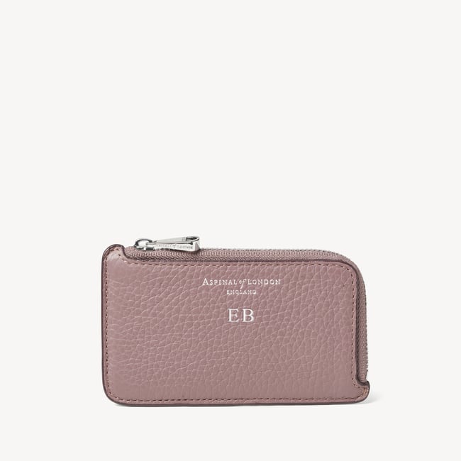 Zipped Coin & Card Holder Heather Pebble