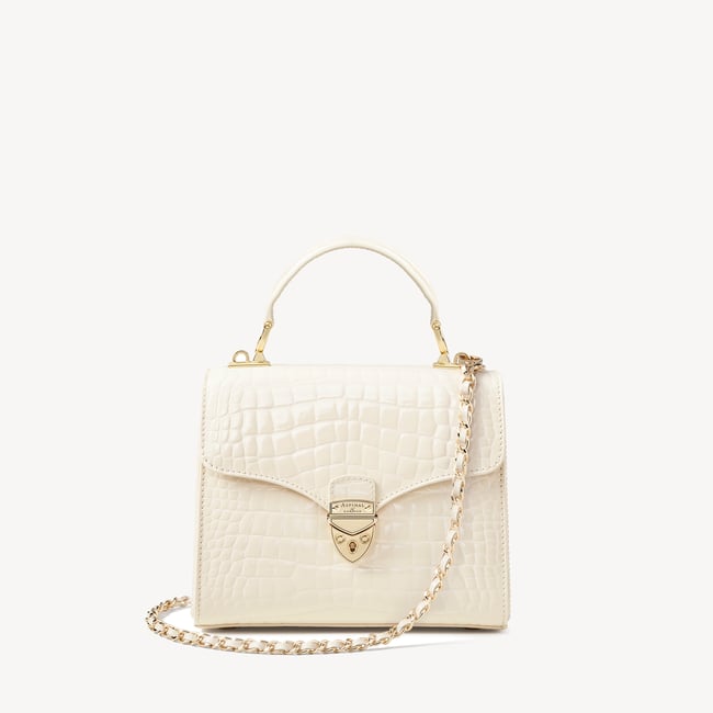 Midi Mayfair® Bag Ivory Patent Croc