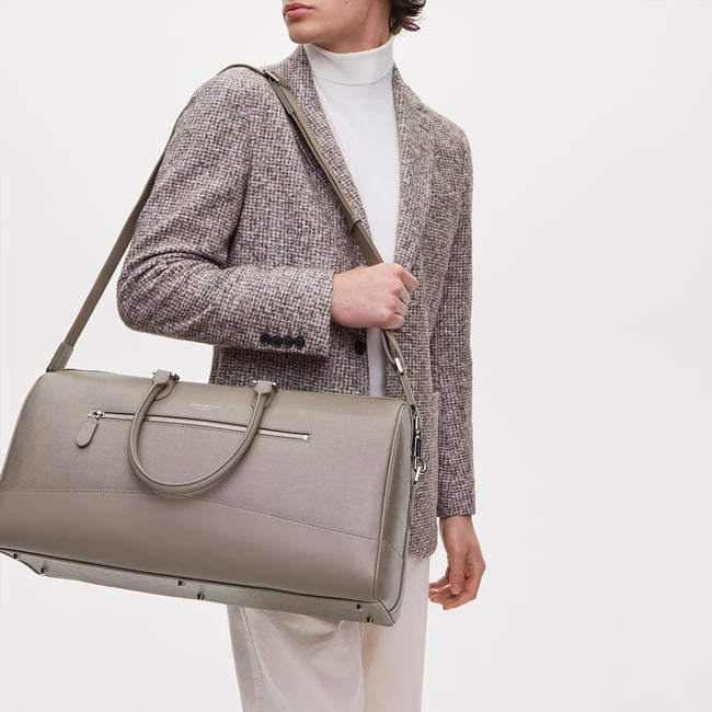 City Holdall Warm Grey Saffiano