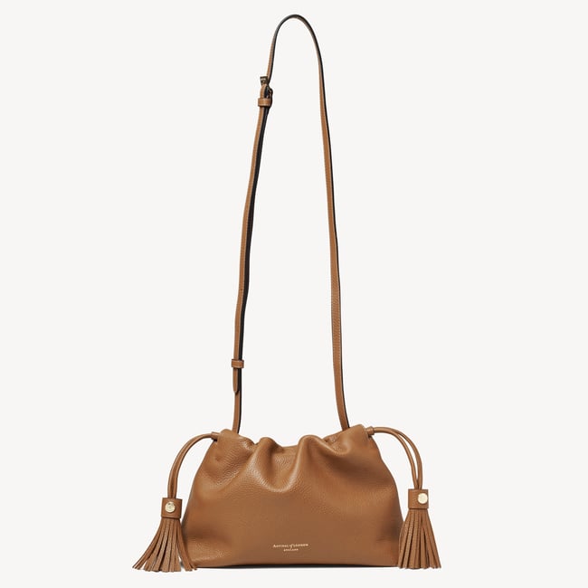 Hudson Large Crossbody Pouch Tan Milled Pebble