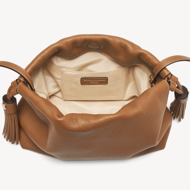 Hudson Large Crossbody Pouch Tan Milled Pebble