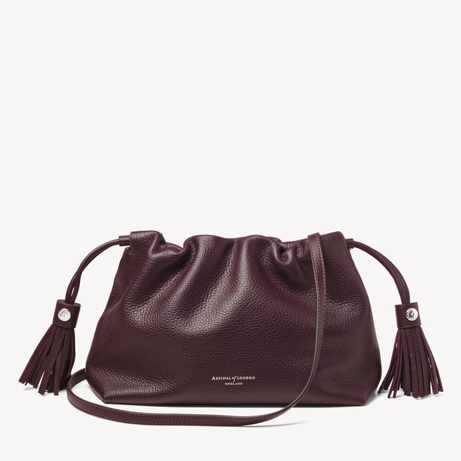 Hudson Large Crossbody Pouch Wine Milled Pebble