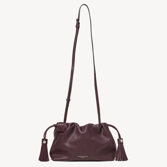 Hudson Large Crossbody Pouch Wine Milled Pebble