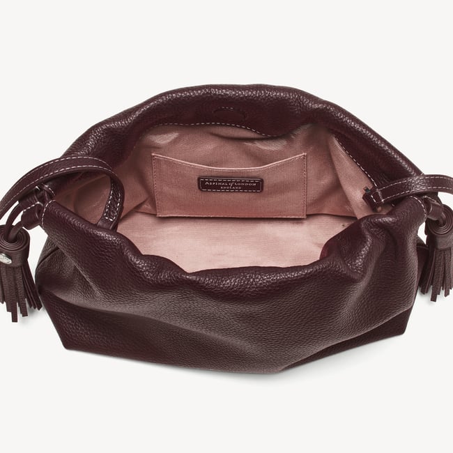 Hudson Large Crossbody Pouch Wine Milled Pebble