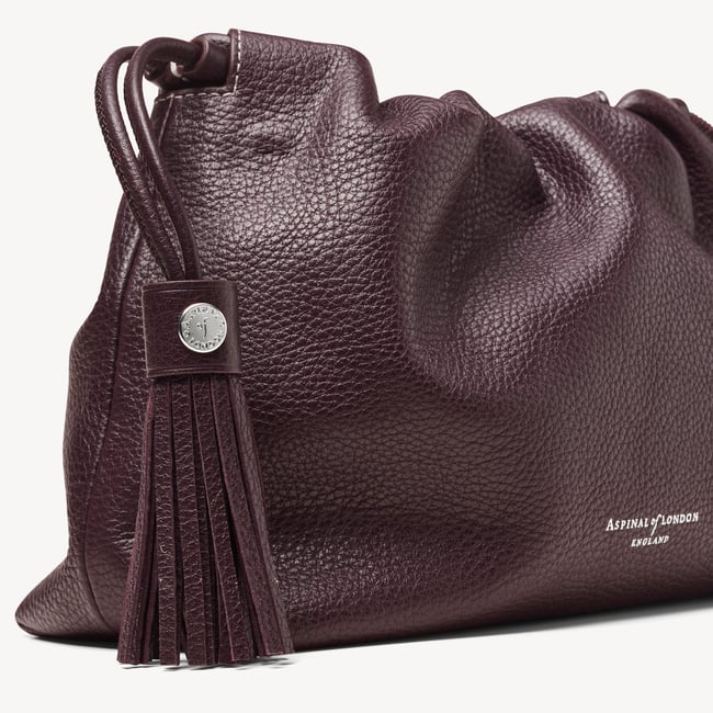 Hudson Large Crossbody Pouch Wine Milled Pebble