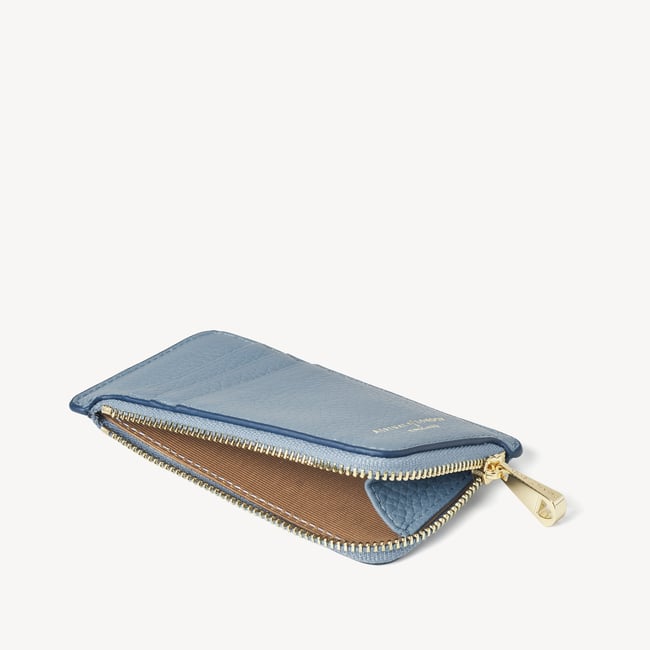 Zipped Coin & Card Holder Bluebird Pebble