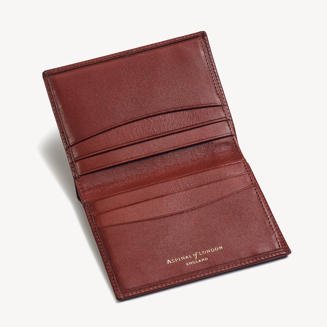 Credit Card Wallet with Notes Pocket Smooth Cognac