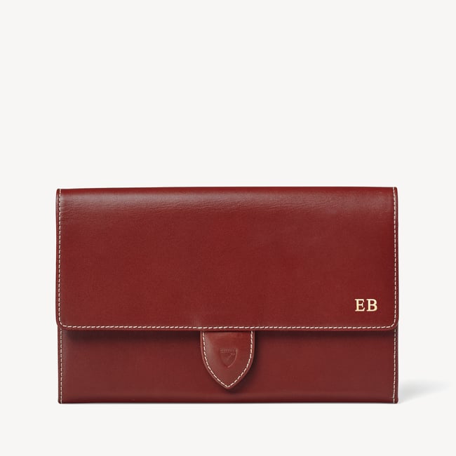Deluxe Travel Wallet Smooth Cognac & Espresso Suede