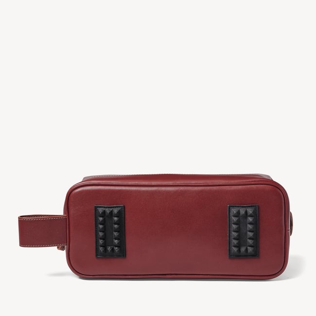 Men's Leather Wash Bag Smooth Cognac