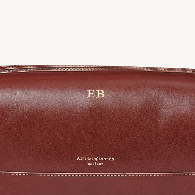 Men's Leather Wash Bag Smooth Cognac