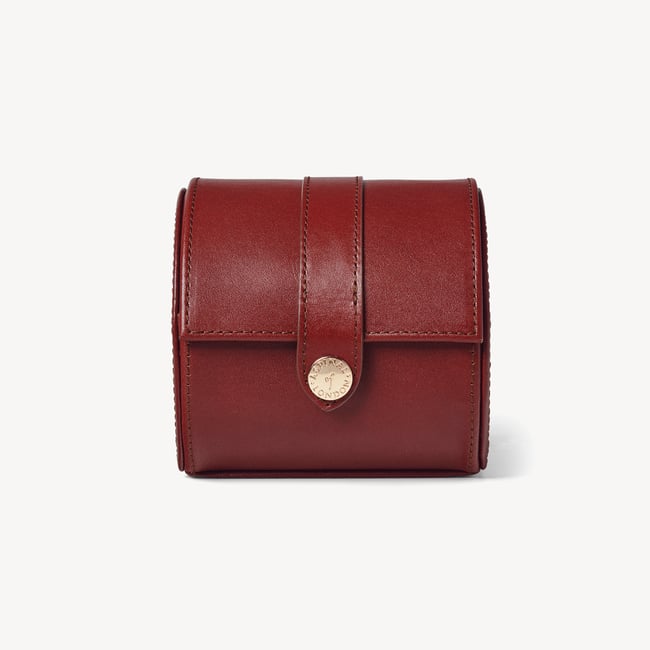 Travel Watch Roll Smooth Cognac & Espresso Suede