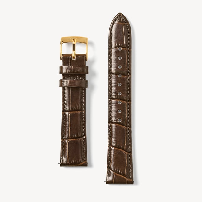 The Mayfair® Watch Strap Deep Shine Chestnut Croc