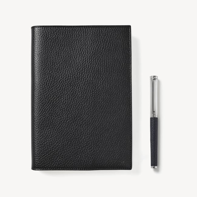 A5 Refillable Journal & Pen Set Black Pebble
