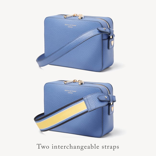 Camera Crossbody with Interchangeable Straps Capri Blue Pebble