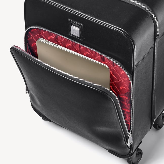 Connaught Cabin Suitcase Black Saffiano