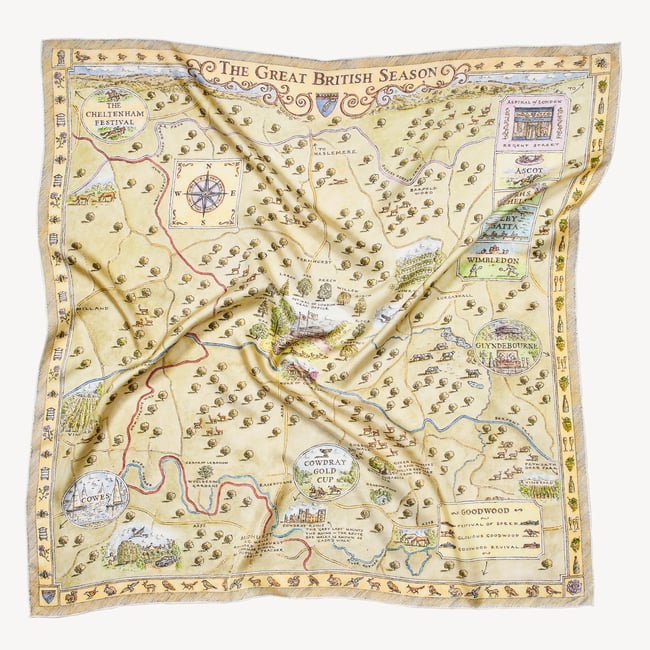 The Great British Season Silk Scarf Pistachio Pure Silk