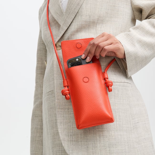 Ella Phone Pouch Coral Pebble