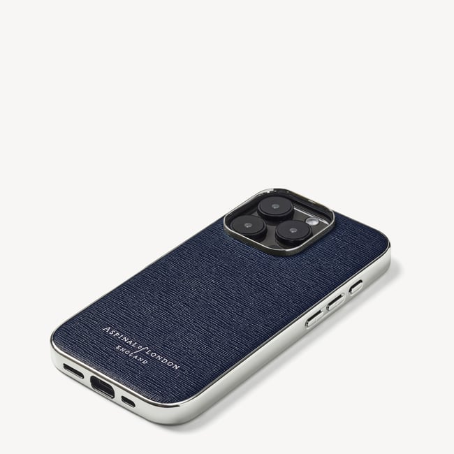 iPhone 16 Pro Case  Navy Saffiano