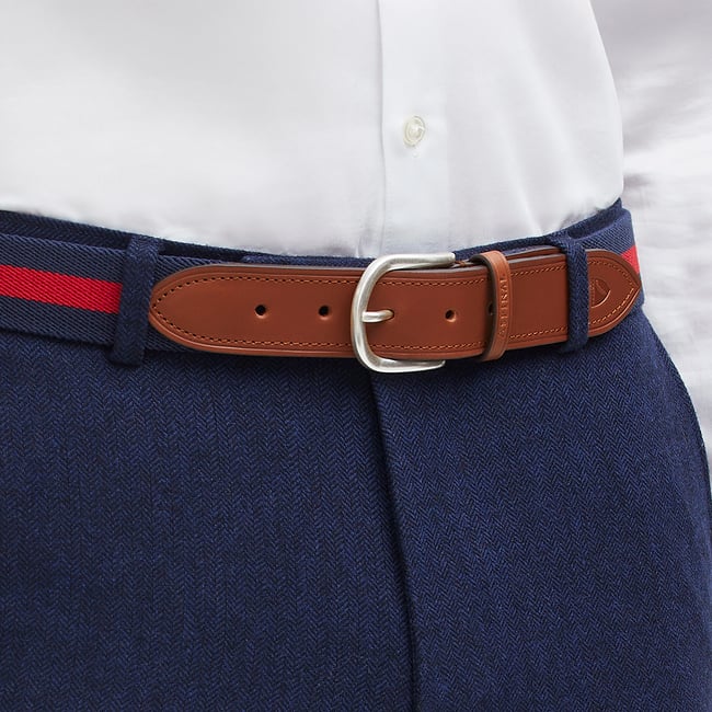 Webbing Belt Navy & Red Stripes