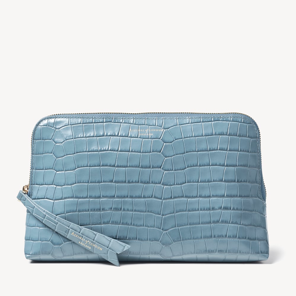 Large Essential Cosmetic Case Deep Shine Cornflower Small Croc