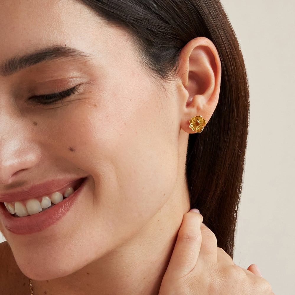 Buttercup Stud Earrings Citrine & 18ct Gold Vermeil