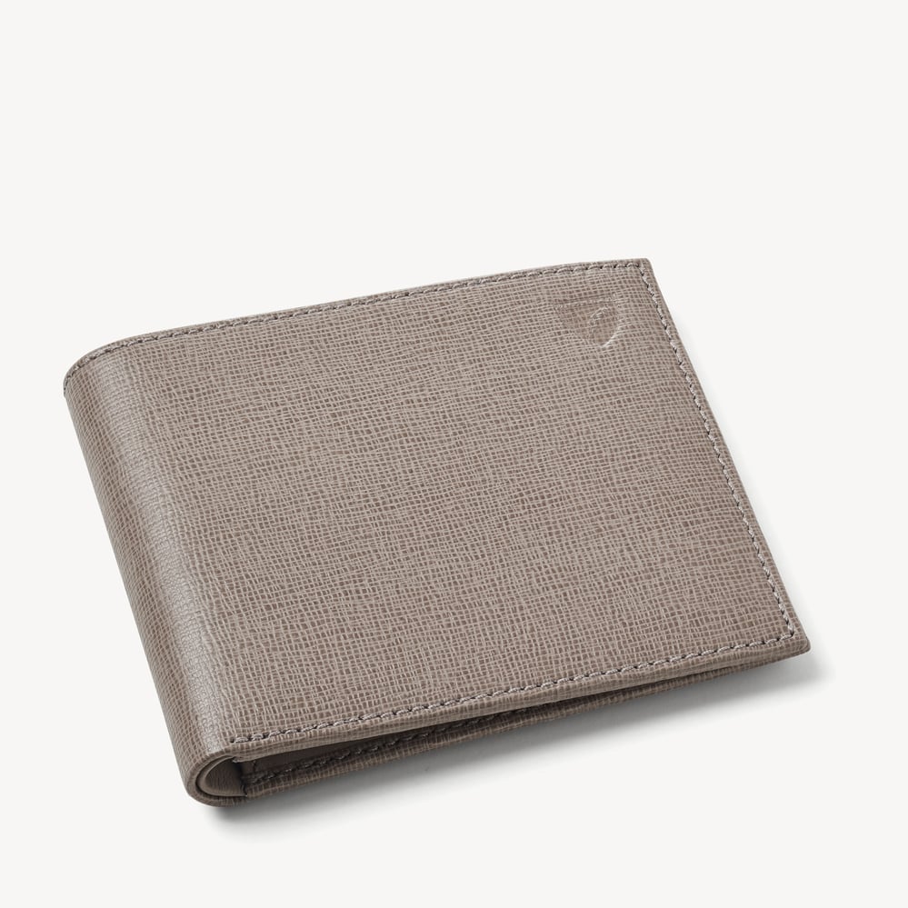 8 Card Billfold Wallet Warm Grey Saffiano