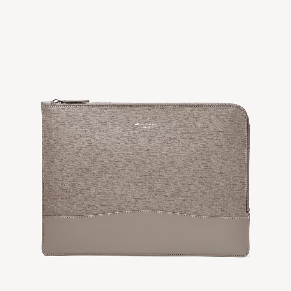 City Leather Folio Case Warm Grey Saffiano