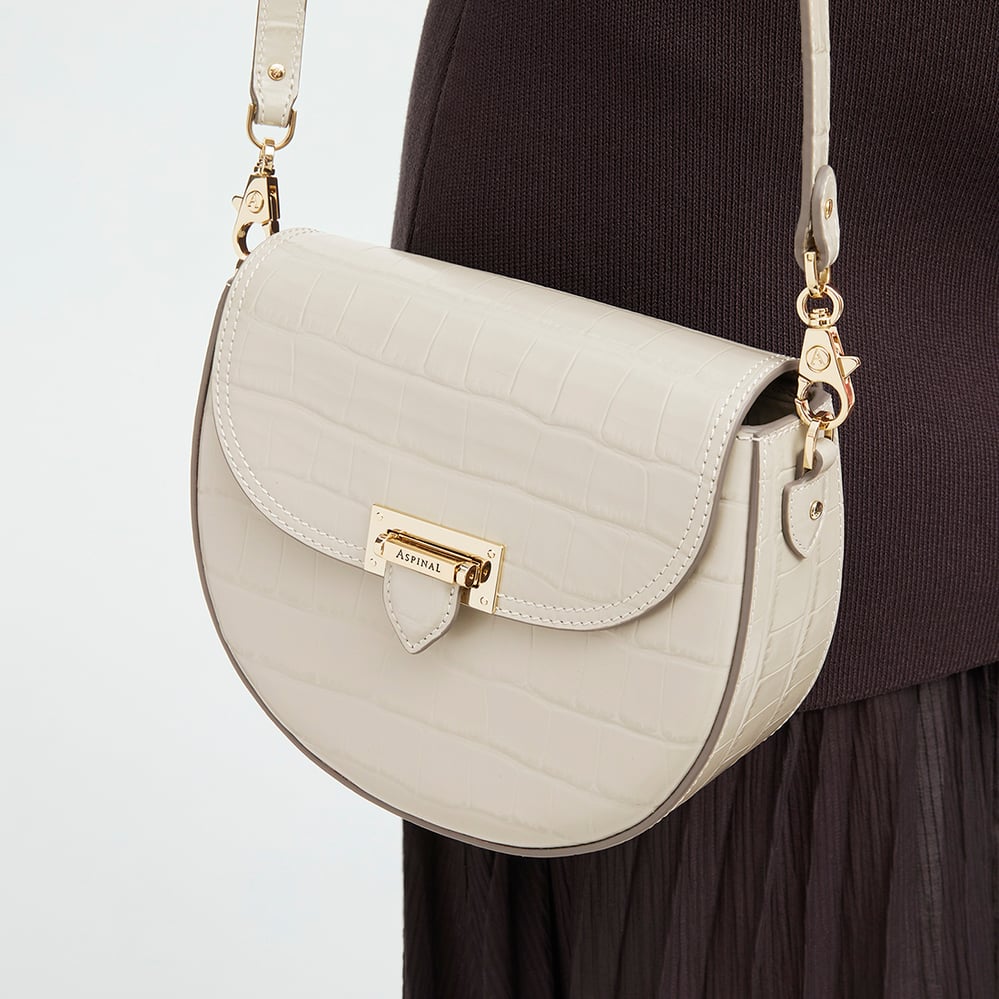 Portobello Crossbody Deep Shine Dove Grey Croc