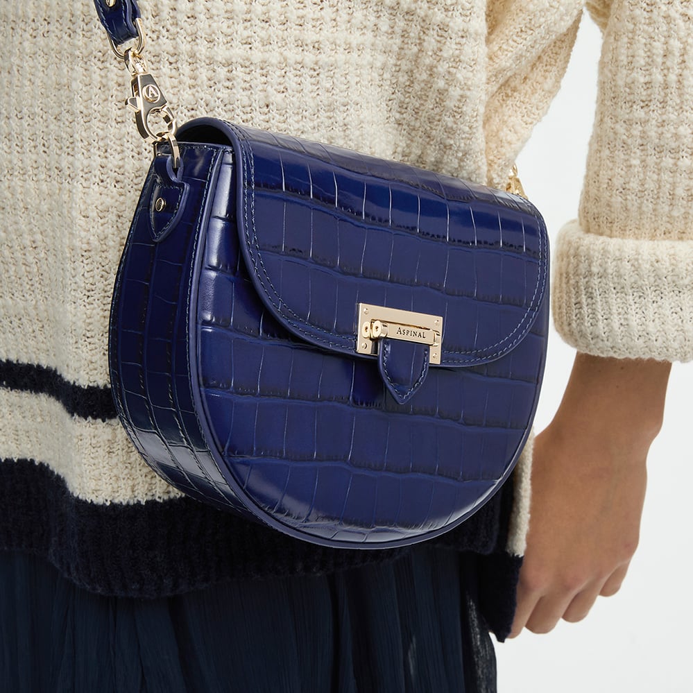 Portobello Crossbody Deep Shine Navy Croc