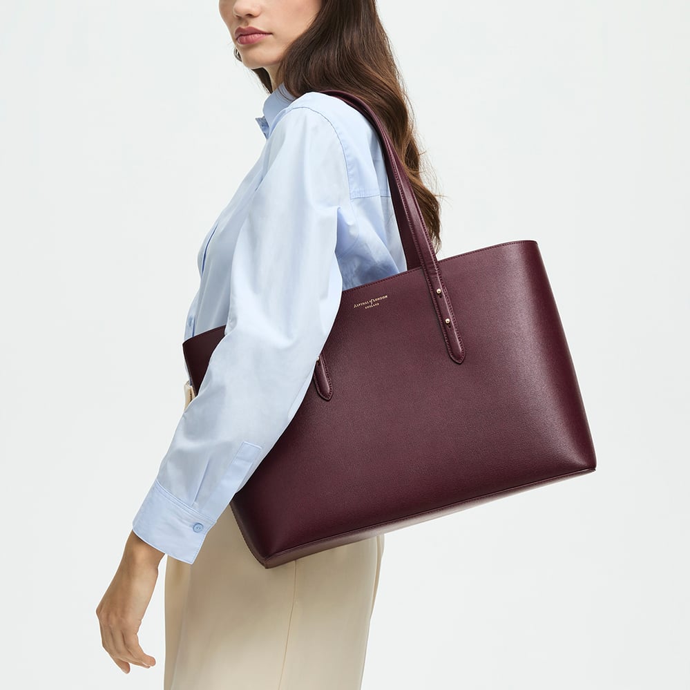 Regent Tote Burgundy Saffiano
