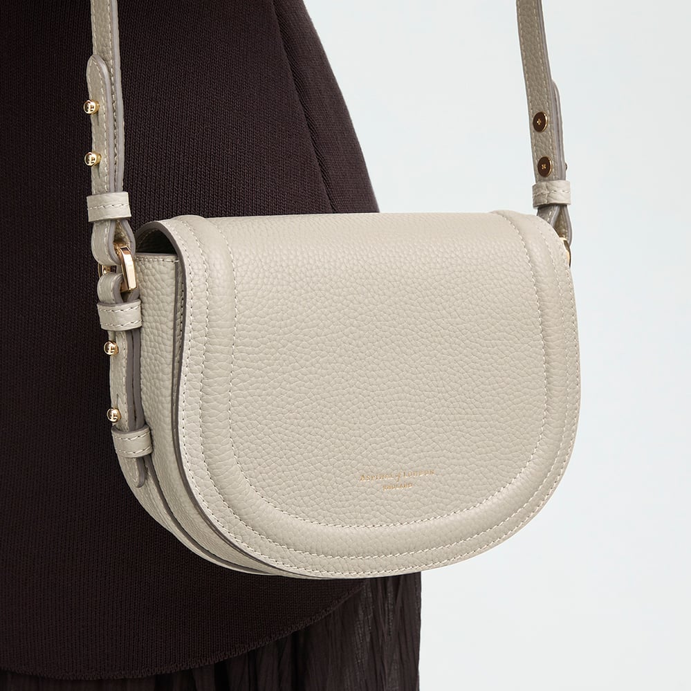 Small Stella Satchel Crossbody Dove Grey Pebble