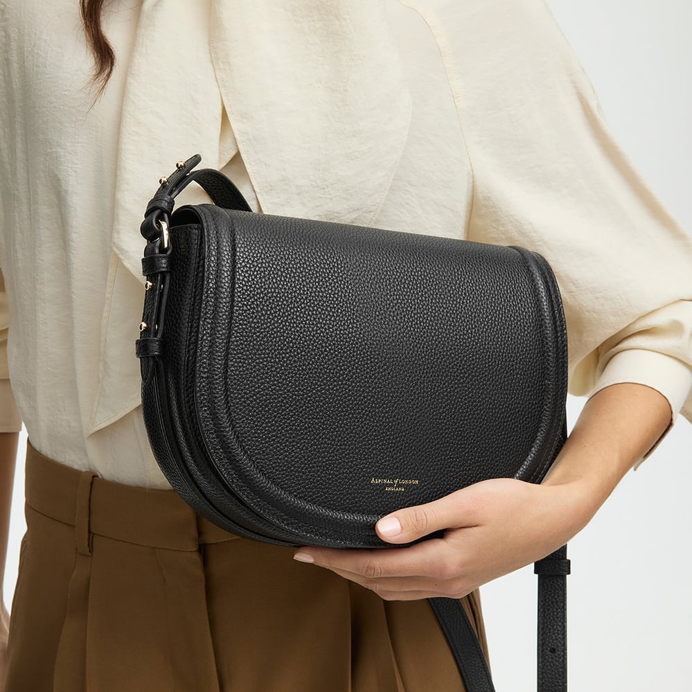 Stella Satchel Crossbody Black Pebble