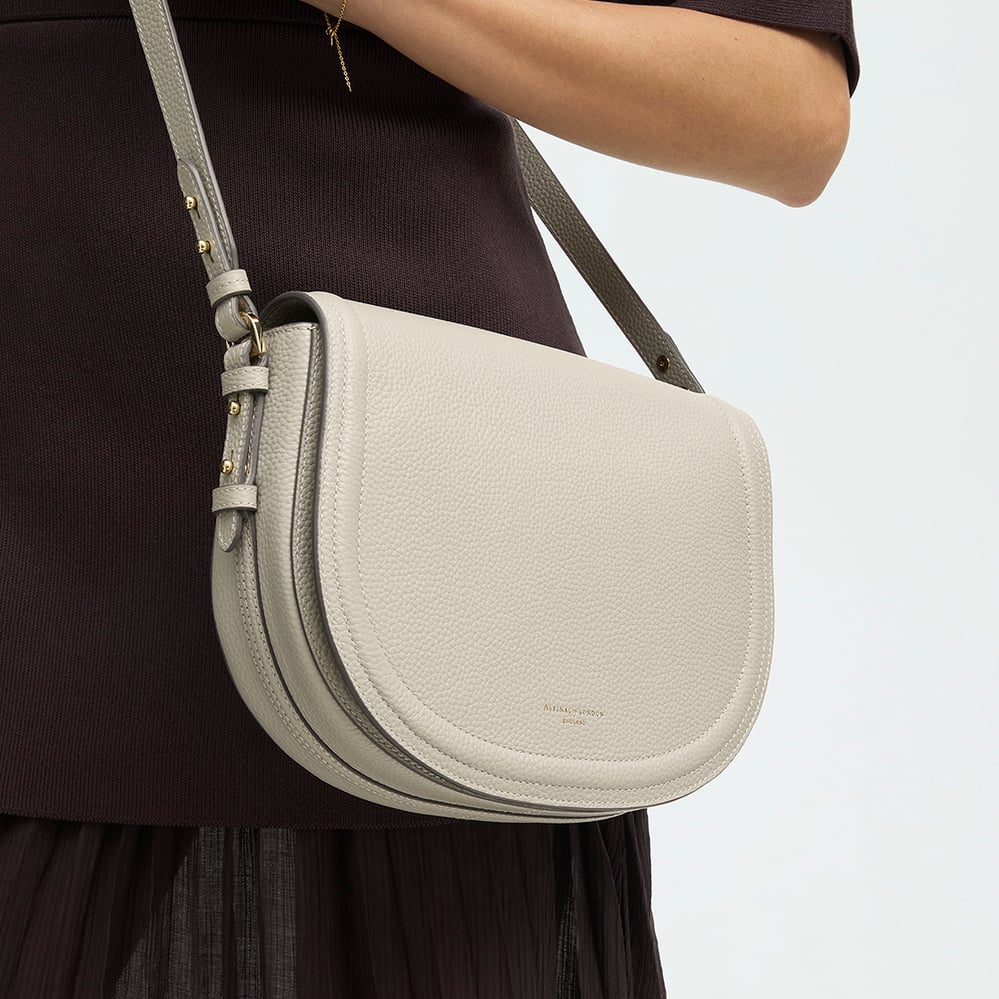 Stella Satchel Crossbody Dove Grey Pebble