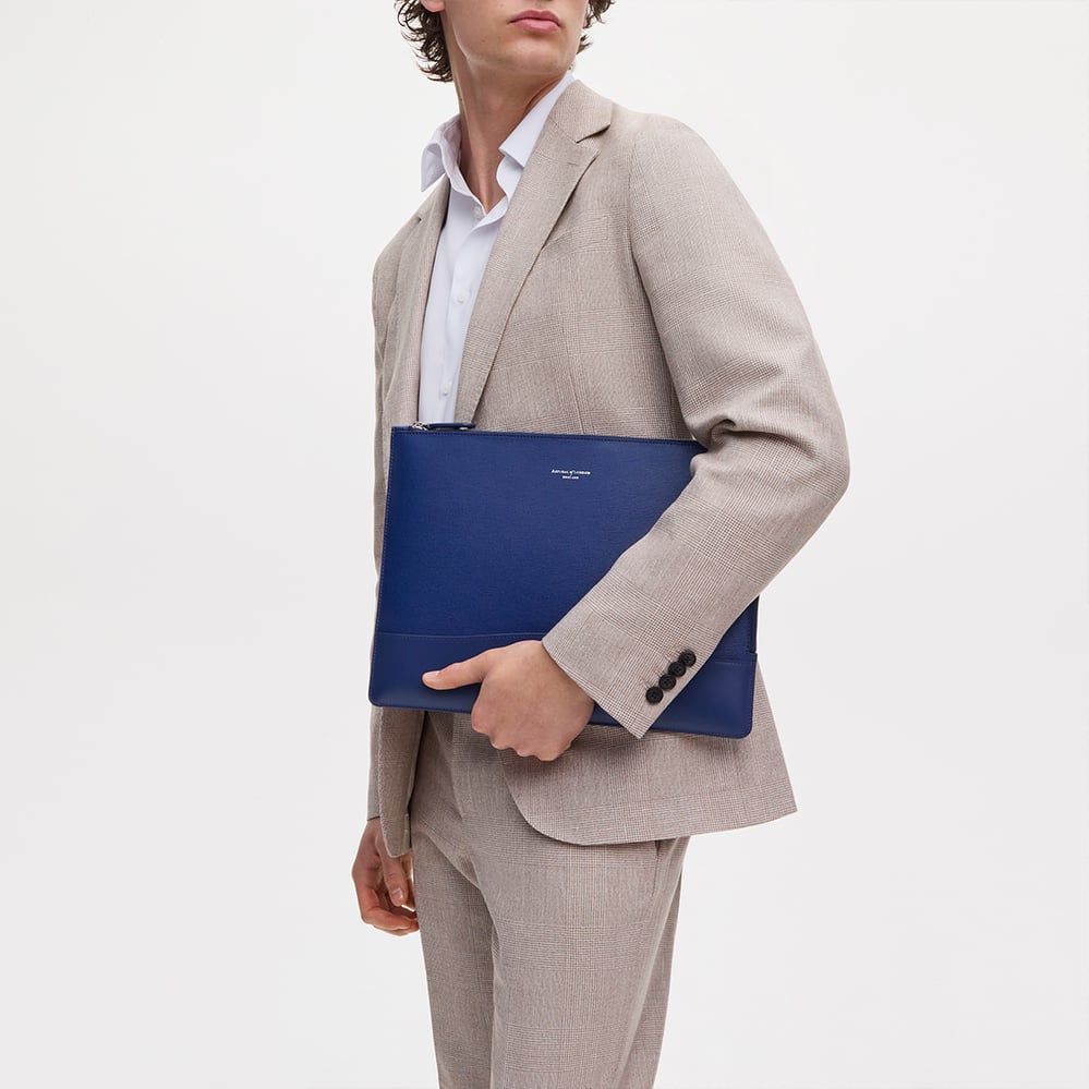 City Leather Folio Case Caspian Blue Saffiano