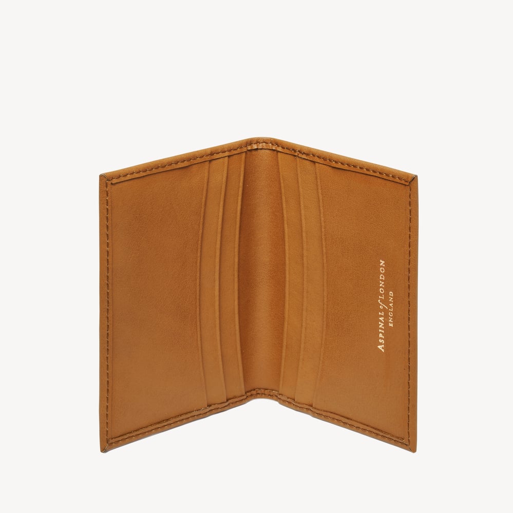 Double Fold Credit Card Holder Smooth Tan