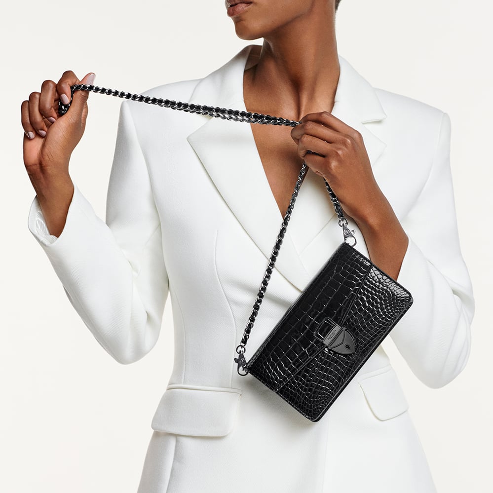 Mayfair® 2 Clutch Black Patent Croc