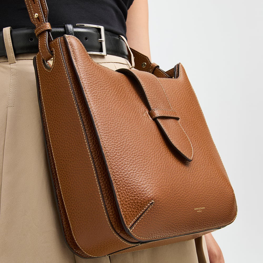 Ella Messenger Bag Tan Pebble