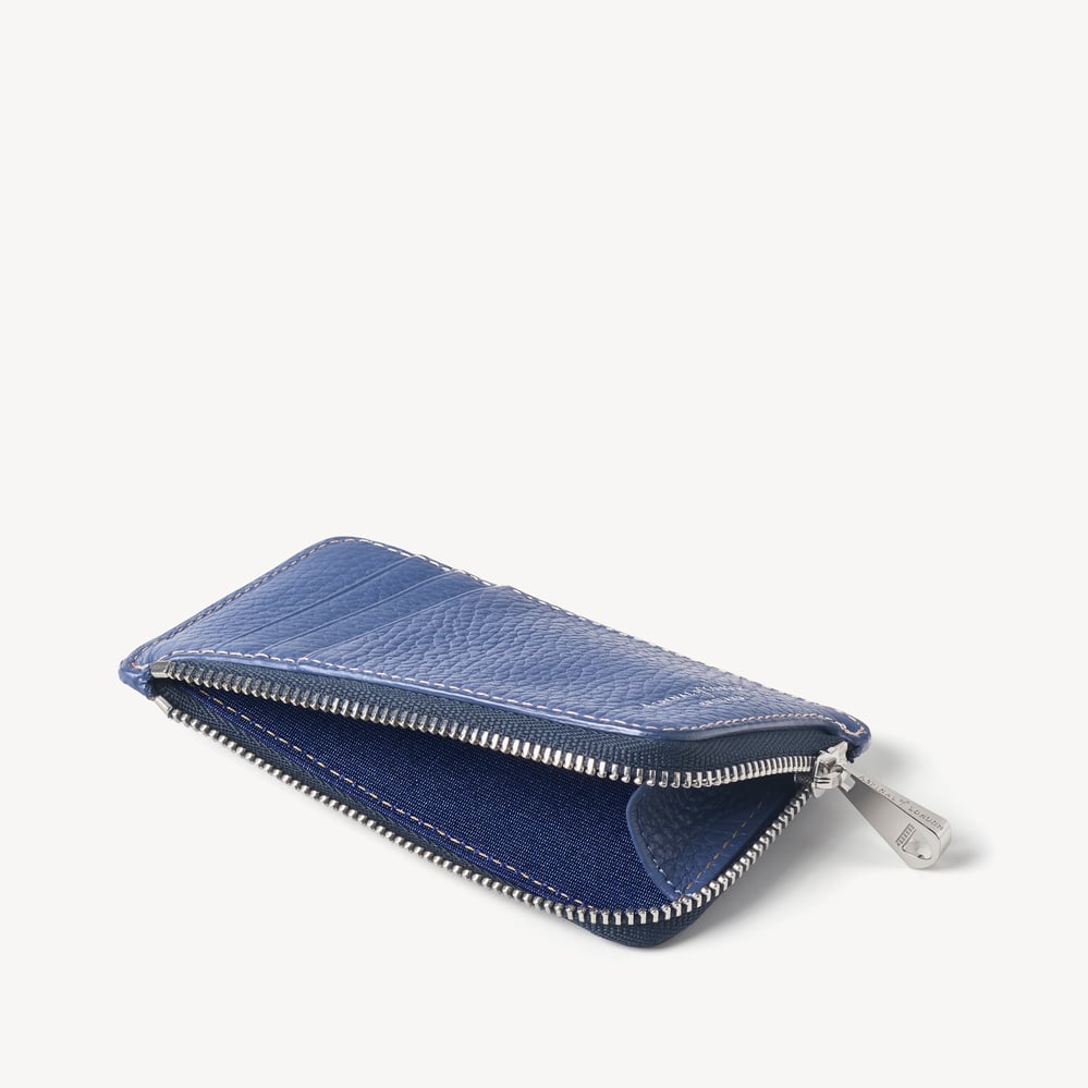 Zipped Coin & Card Holder Bluebird Pebble