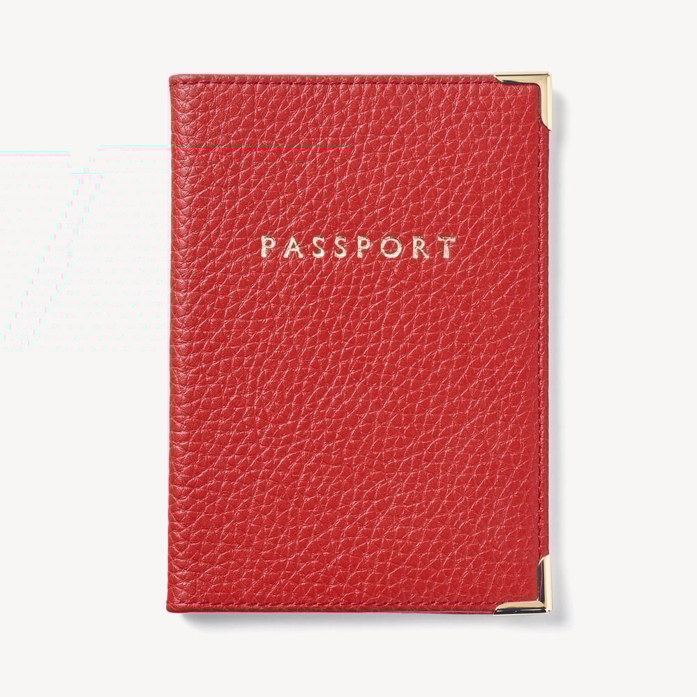 Passport Cover Cardinal Red Pebble