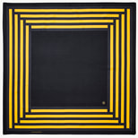 Geometric Silk Scarf in Black & Gold Pure Silk from Aspinal of London