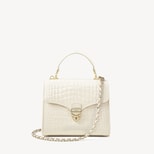 Midi Mayfair® Bag in Ivory Patent Croc from Aspinal of London
