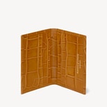 Double Fold Credit Card Holder in Vintage Tan Croc from Aspinal of London