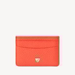 Slim Credit Card Holder in Coral Pebble from Aspinal of London