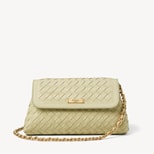 Sunrise Sunset Clutch Bag in Pistachio Woven Leather from Aspinal of London
