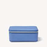 Medium Travel Jewellery Case in Capri Blue Pebble from Aspinal of London