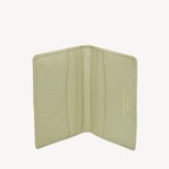 Double Fold Credit Card Holder in Pistachio Pebble from Aspinal of London