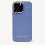 iPhone 16 Pro Max Case in Capri Blue Pebble from Aspinal of London
