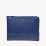 City Leather Folio Case in Caspian Blue Saffiano from Aspinal of London