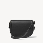 Stella Satchel Crossbody in Black Pebble from Aspinal of London