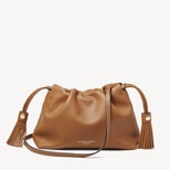 Hudson Large Crossbody Pouch in Tan Milled Pebble from Aspinal of London